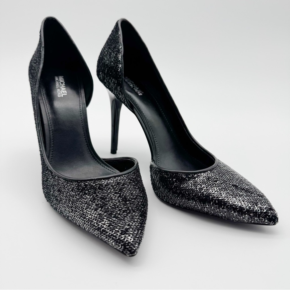 Michael Kors Black Sequin Heels 8 1/2